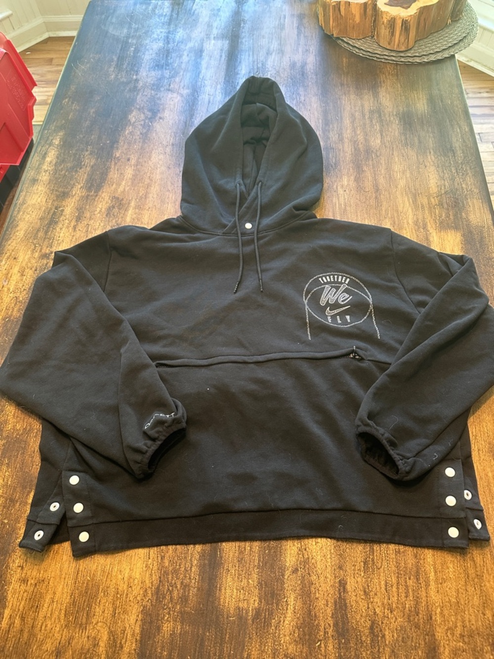 Nike Black Hoodie with White 'We Fly' Chest Logo